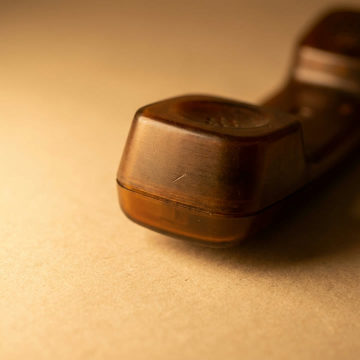 An unanswered desk phone handset, off its cradle.