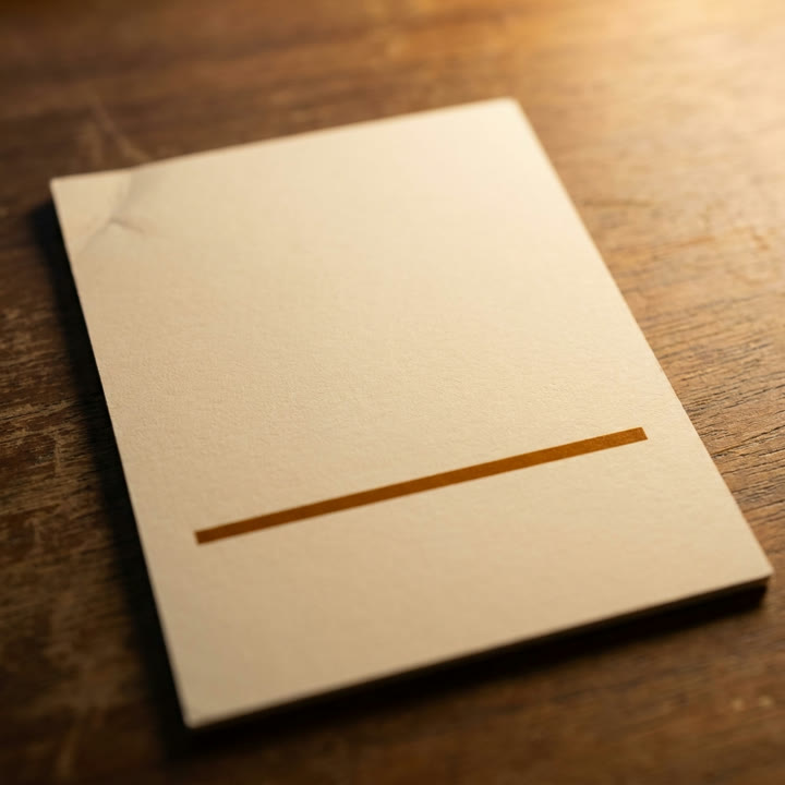 An unsigned review card with a blank signature rule.